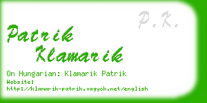 patrik klamarik business card